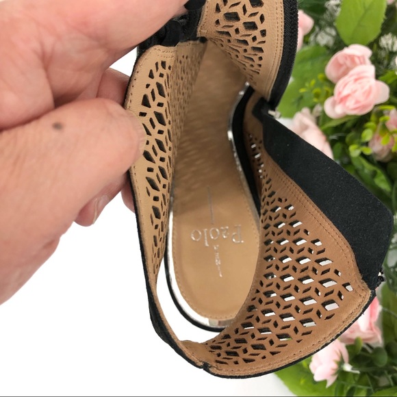 Paolo laser cut style black shoes size 10M (#9) - Picture 6 of 8